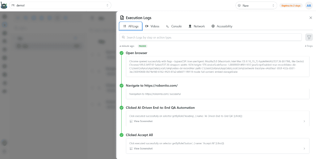 Execution Logs