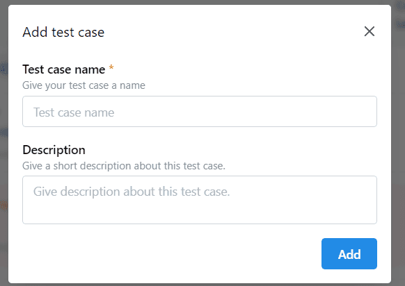 Add Test Case Dialog