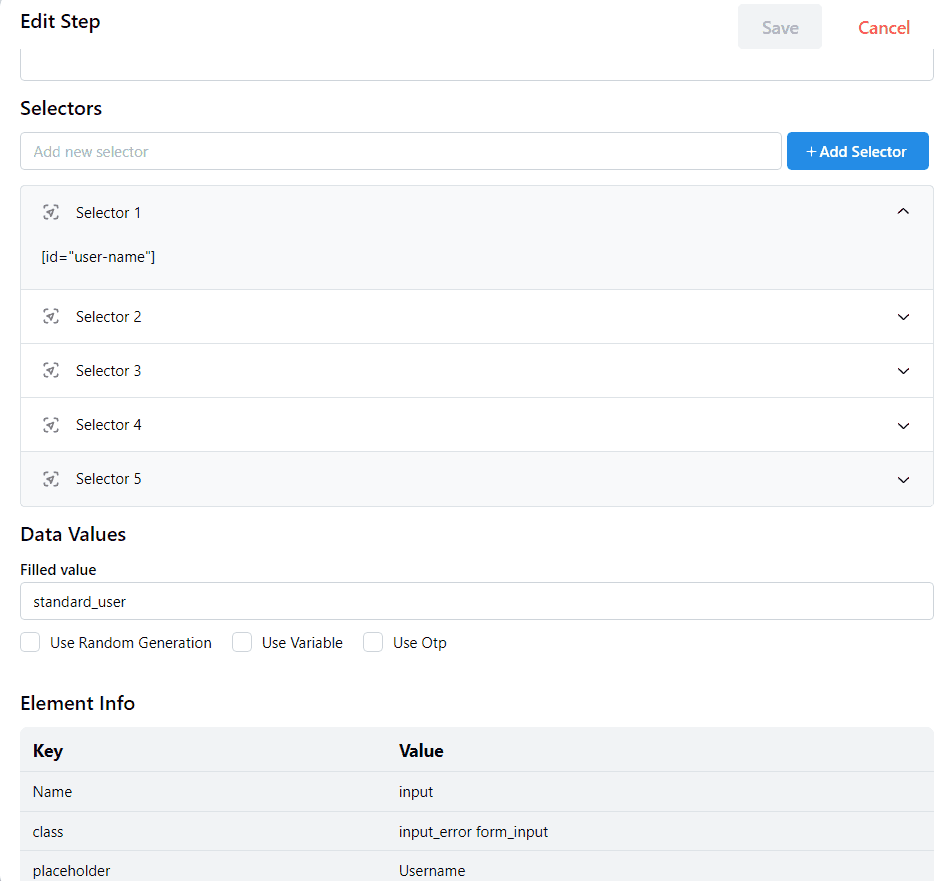 Edit Test Case Step