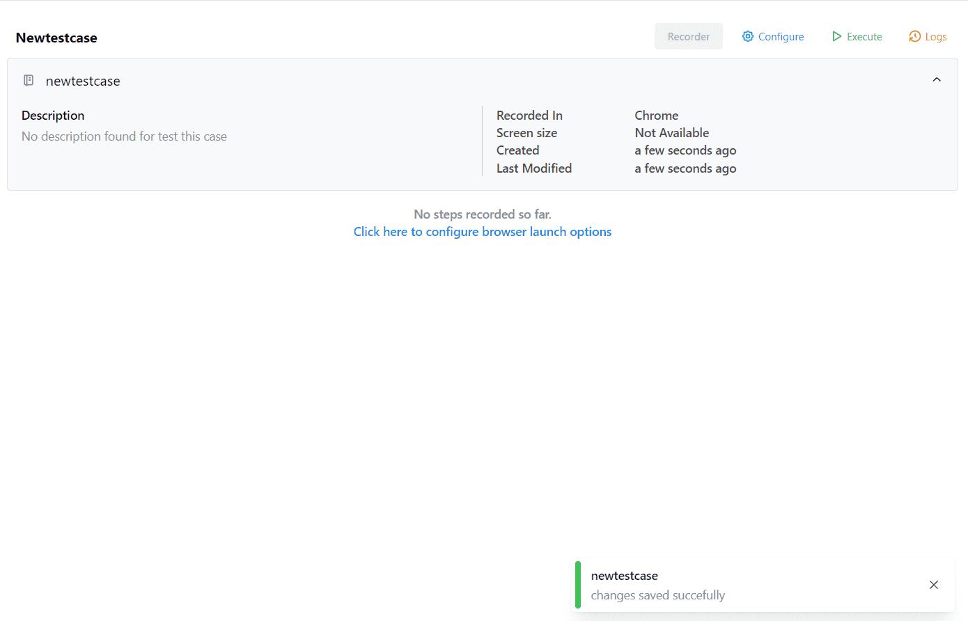 Test case Configration
