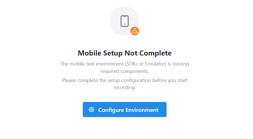 Mobile Setup Configuration Dashboard